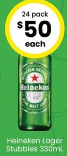 The Bottle O Heineken Lager Stubbies 330ml offer