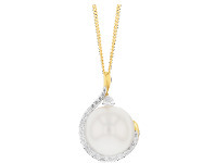 Grahams Jewellers 9ct 13-15mm White South Sea Pearl and Diamond Pendant on 45cm Chain offer
