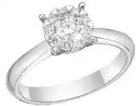 Grahams Jewellers Memoire 18ct White Gold 0.45 Carat Diamond Bouquet Solitaire Ring offer
