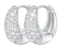Grahams Jewellers Memoire 18ct White Gold 1/2 Carat Diamond Pave Hoop Earrings offer