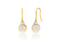 Grahams Jewellers 9ct Golden South Sea and Diamond Earrings offer