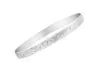 Grahams Jewellers Sterling Silver Heart Engraved 65mm Bangle offer