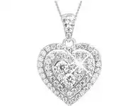 Grahams Jewellers 9ct White Gold Divine 1 Carat Diamond Heart Pendant on 45cm Gold Chain offer