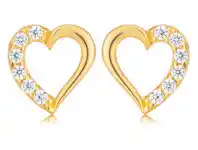Grahams Jewellers 9ct Gold Cubic Zirconia Open Heart Earrings offer