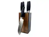 Harris Scarfe Classica 6pc Black Acacia Knife Block offer