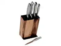 Harris Scarfe Stanley Rogers 6pc Black Acacia Knife Block offer