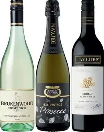 IGA Brokenwood Cricket Pitch, Brown Brothers Prosecco or Taylors Estate 750mL Varieties offer