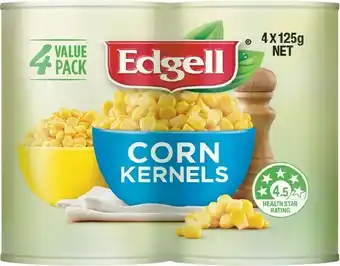 IGA Edgell Corn Kernels 4x125g offer