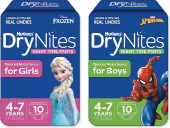IGA Huggies DryNites Pyjama Pants 9-11 Pack Selected Varieties offer