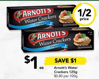 Drakes Arnott's Water Crackers 125g offer