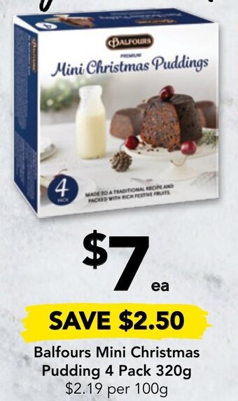 Drakes Balfours Mini Christmas Pudding 4 Pack 320g offer