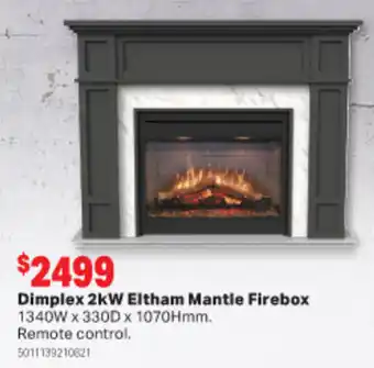 Dimplex 2kW Eltham Mantle Firebox 1340W x 330D x 1070Hmm