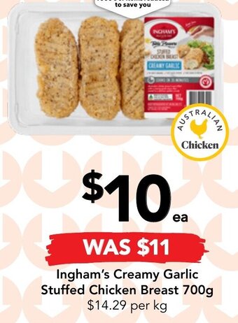 Drakes Ingham's Creamy Garlic Stuffed Chicken Breast 700g offer