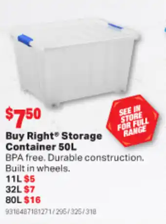 Buy Right Storage Container  50L