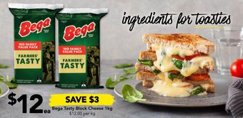 Drakes Bega Tasty Block Cheese 1kg offer