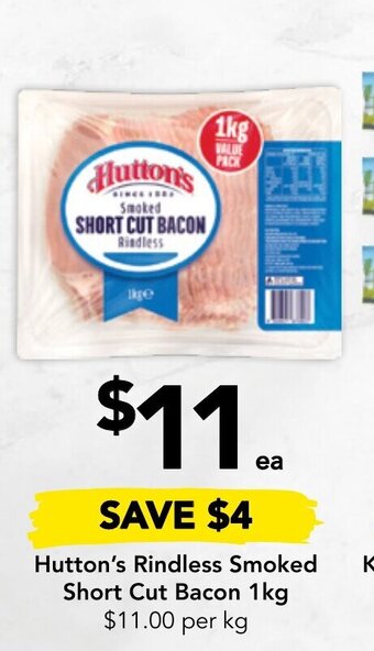 Drakes Hutton's Rindless Smoked Short Cut Bacon 1kg offer