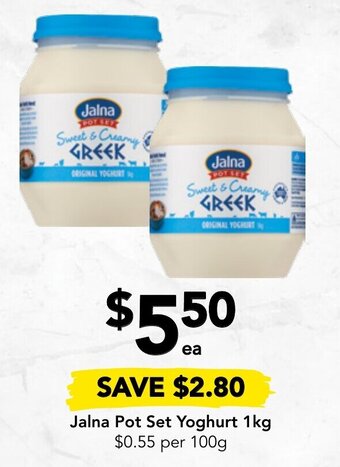 Drakes Jalna Pot Set Yoghurt 1kg offer
