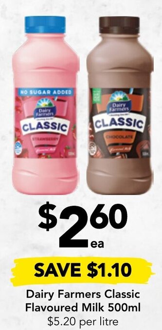 Drakes Dairy Farmers Classic Flavoured Milk 500ml offer