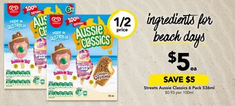Drakes Streets Aussie Classics 6 pack 536ml offer