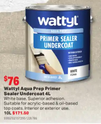 Home Timber & Hardware Wattyl Aqua Prep Primer Sealer Undercoat 4L offer