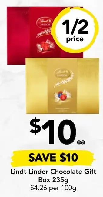 Drakes Lindt Lindor Chocolate Gift Box 235g offer