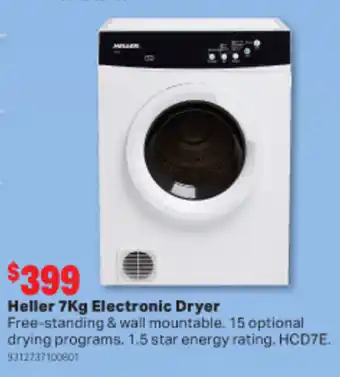 Heller 7Kg Electronic Dryer