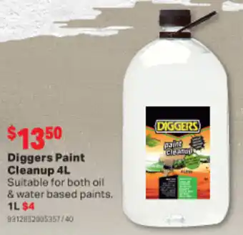 Home Timber & Hardware Diggers Paint Cleanup 4L offer