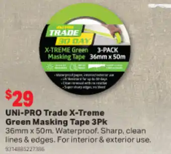 Uni-Pro Trade X-Treme Greem Masking Tape 3pk