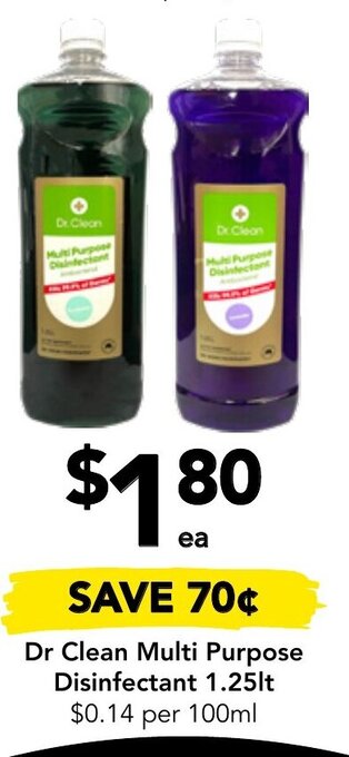 Drakes Dr Clean Multi Purpose Disinfectant 1.25lt offer