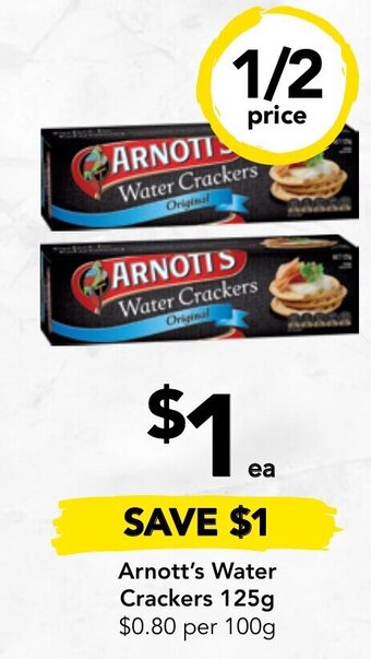 Drakes Arnott's Water Crackers 125g offer