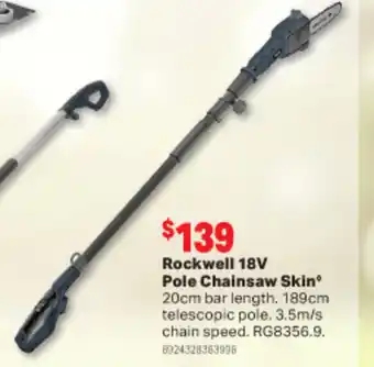 Home Timber & Hardware Rockwell 18V Pole Chainsaw Skin offer