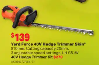 Home Timber & Hardware Yard Force 40V Hedge Trimmer Skin offer