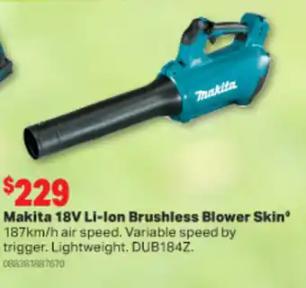 Home Timber & Hardware Makita 18V Li-ion Brushless Blower Skin offer