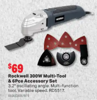 Home Timber & Hardware Rockwell 300W Multi-Tool & 6Pce Accessory Set offer