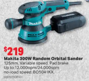 Home Timber & Hardware Makita 300W Random Orbital Sander 125mm offer