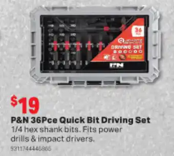P&N 35Pce Quick Bit Driving Set 1/4 Hex Shank Bits