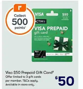 BIG W Visa $50 prepaid gift card offer