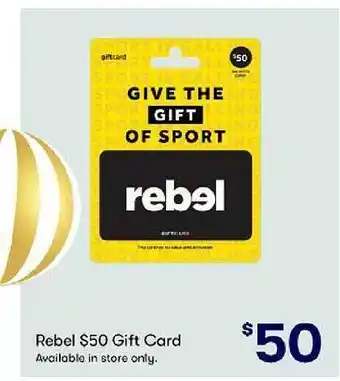 BIG W Rebel $50 gift card offer