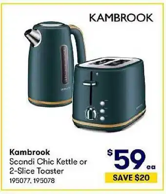 BIG W Kambrook scandi chic kettle or 2-slice toaster offer