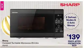 BIG W Sharp compact turntable microwave offer