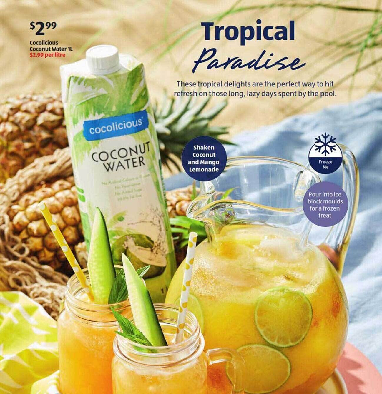 Cocolicious coconut water offer at ALDI