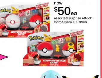 Myer Pokémon assorted surprise attack game were offer