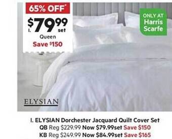 Harris Scarfe Elysian dorchester jacquard quilt cover set offer
