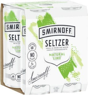Coles Smirnoff Seltzer Lime Cans 4x250mL offer