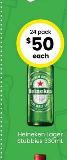 The Bottle O Heineken lager stubbies offer
