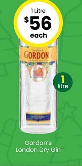 The Bottle O Gordon's london dry gin offer