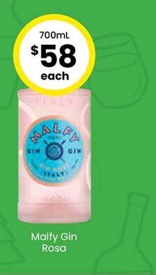 The Bottle O Malfy gin rosa offer