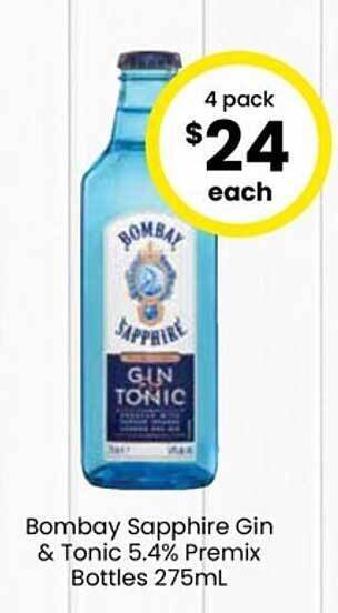 The Bottle O Bombay sapphire gin & tonic offer