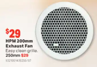 HPM 200mm Exhaust Fan 250mm