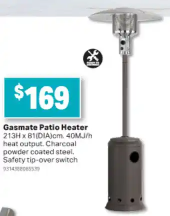 Gasmate Patio Heater 213Hx81(DIA)cm. 40MJ/h